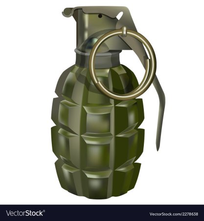 Боевая граната на белом фоне