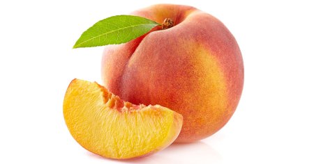 Картина персик на белом фоне