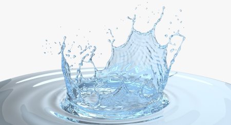 Всплеск воды на белом фоне