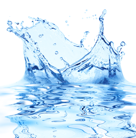Вода на белом фоне