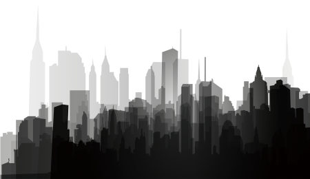 Силуэты домов города