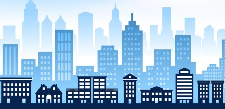 Силуэты домов города