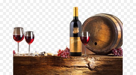 Вино с этикеткой виноград и бокалы