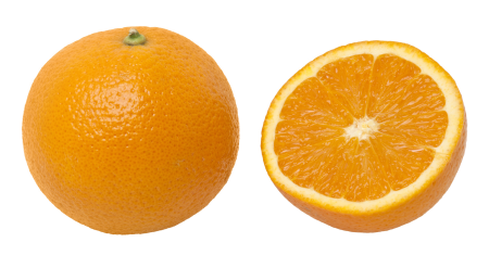 Апельсин на белом фоне
