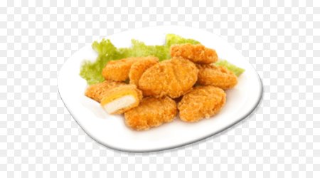 Куриные наггетсы на прозрачном фоне