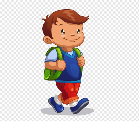 Мультяшный мальчик идет