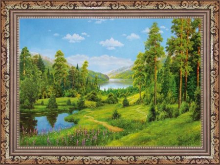 Картина пейзаж в рамке