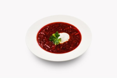 Борщ на белом фоне