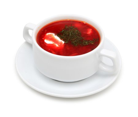 Борщ на белом фоне