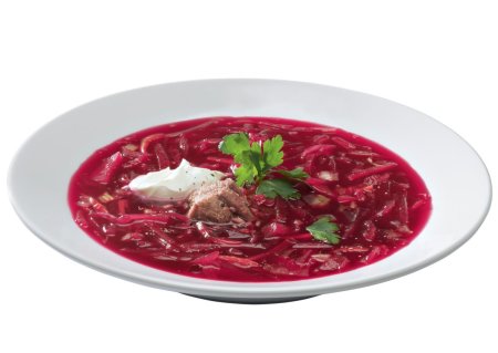 Борщ на белом фоне