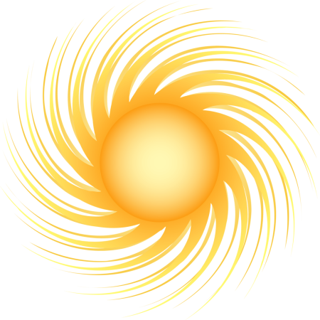 Солнечные лучи на прозрачном фоне