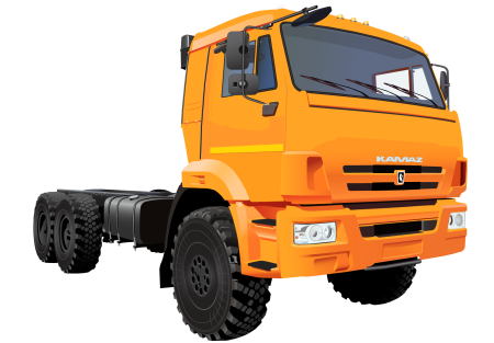 Тягач КАМАЗ 6520 белый фон