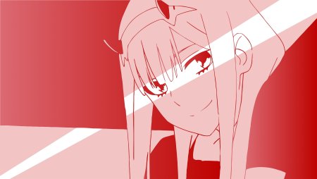 Zero two на Красном фоне