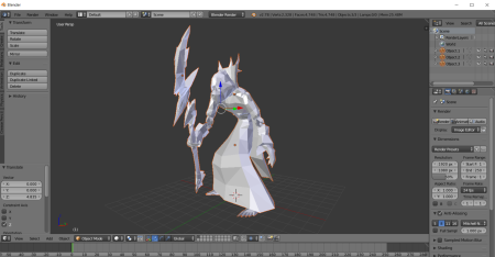 3d моделирование Blender меч