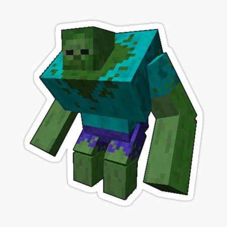 Раскраски Minecraft зомби житель