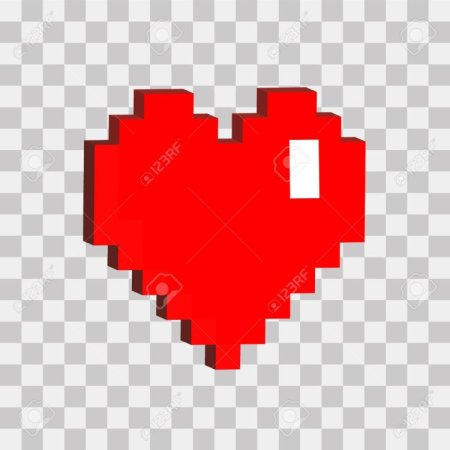 Пиксельное сердечко на прозрачном фоне