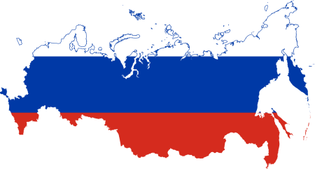 Карта России с Крымом Триколор