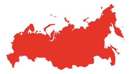 Карта России оранжевая