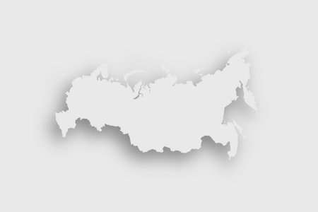 Очертания карты России на прозрачном фоне