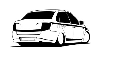 Lada Granta вектор сбоку