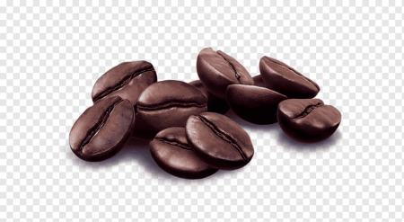 Зерна кофе на прозрачном фоне