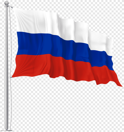 Флаг РФ на флагштоке без фона