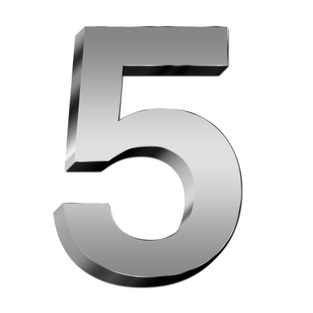 Цифра 5 прозрачная