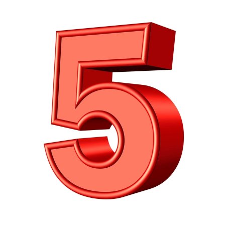 Цифра 5 красная