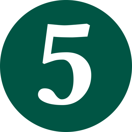 Цифра 5 зеленая