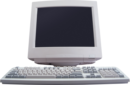 Старый белый компьютер