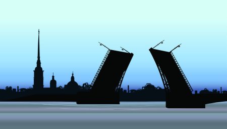 Силуэт Санкт-Петербурга в векторе