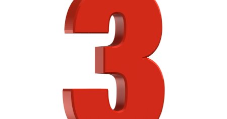 Цифра 3 красная