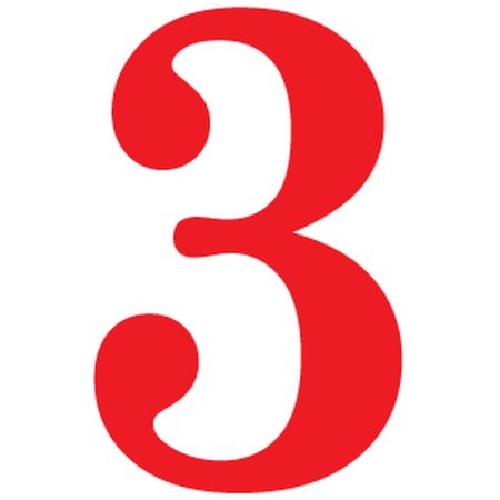 Цифра 3 красная