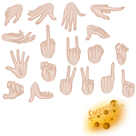 Рука гача лайф с пальцами на зелёном фоне