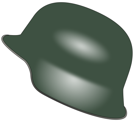 Военная каска сбоку