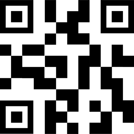 Белый QR код на черном фоне