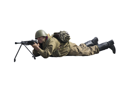 Военный на белом фоне
