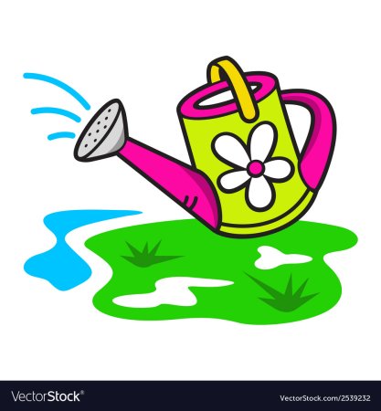 Лейка поливает вектор