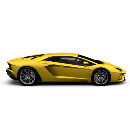 Lamborghini Aventador сбоку желтая