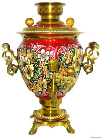 Самовар арт 1158 Кудрина в цветах на Красном