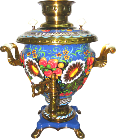 Тульский самовар на синем