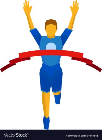 Спортсмен пересекает финишную ленту