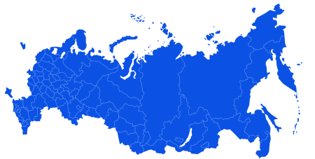 Карта России синяя