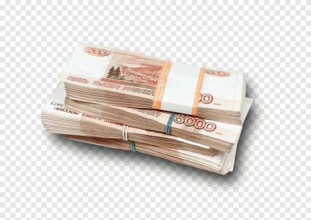 Пачка денег на прозрачном фоне