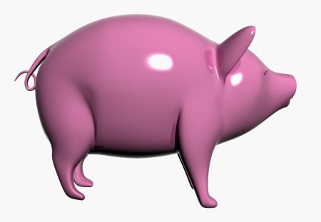 Свинья копилка сбоку