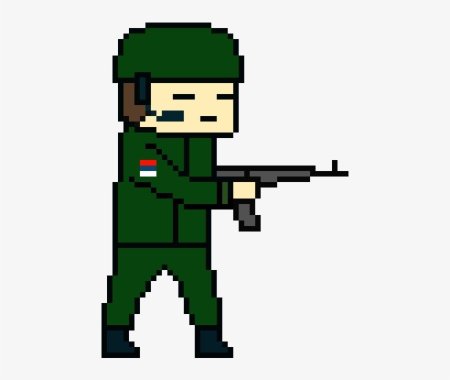 Пиксельный человек сбоку