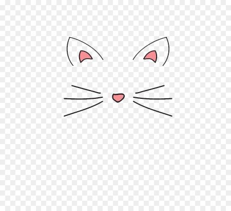 Мордочка кошки на прозрачном фоне
