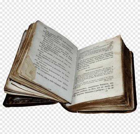 Старая книга на прозрачном фоне