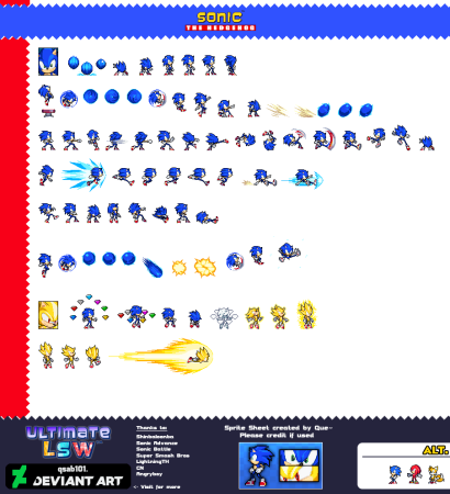 Classic Sonic Sprite Sheet