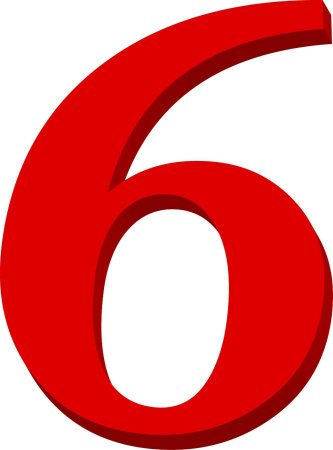 Цифра 6 красная